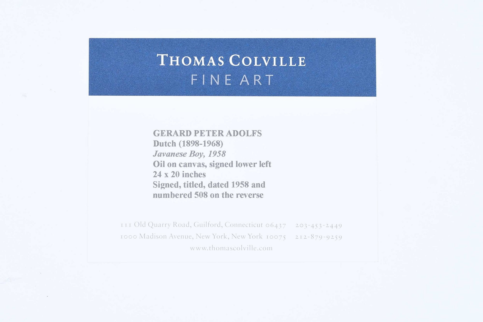 Artwork by Gerard Pieter Adolfs, Untitled, Made of Oil On Canvas