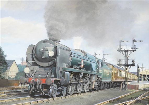 portrait of the BR railway locomotive Merchant Navy Class No.35022 - David French