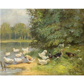 Enten am Teich - Fritz Müller Baumgarten