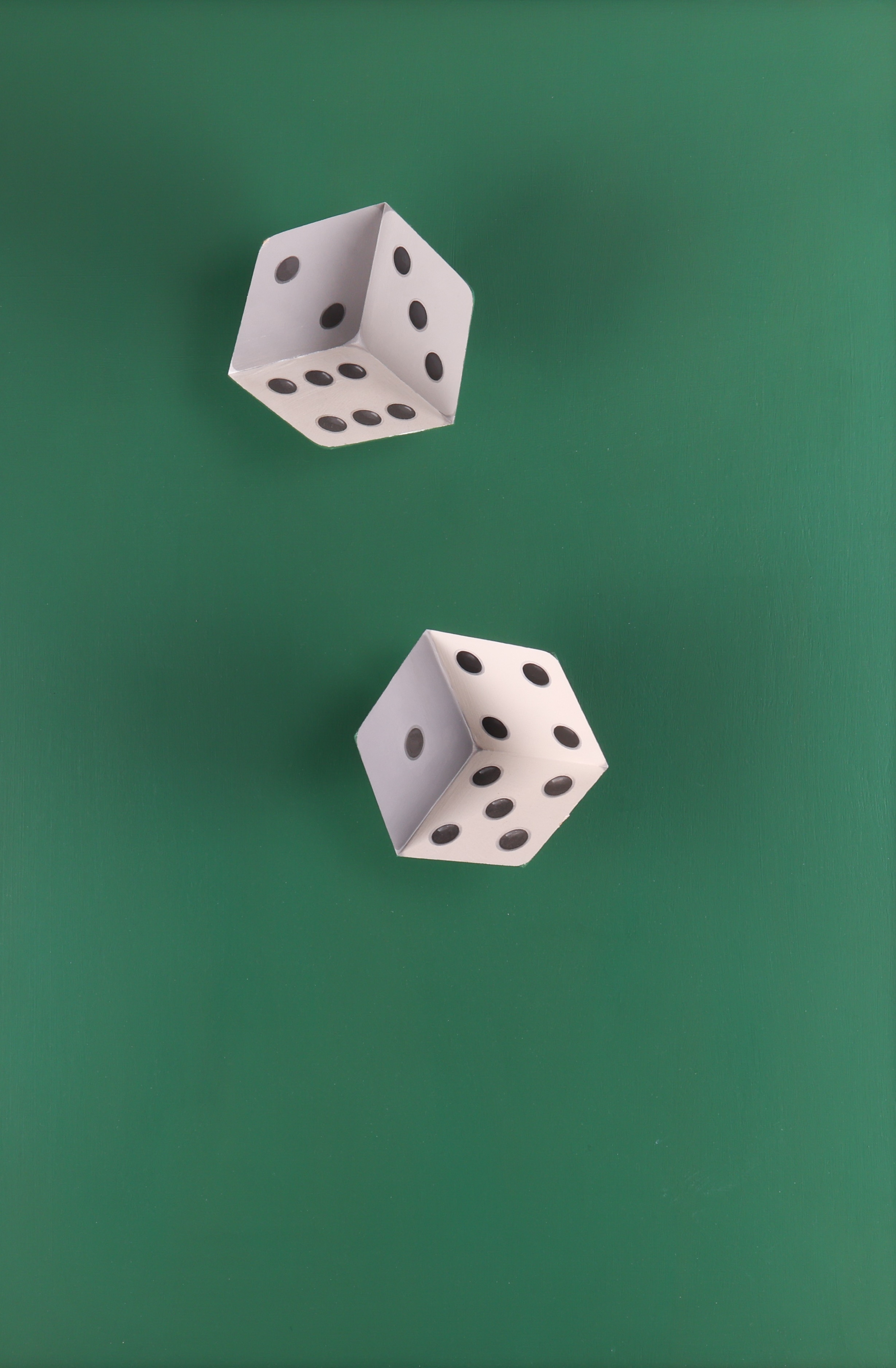 Artwork by Patrick Hughes, Square Cubes, Made of Oil On Board Construction