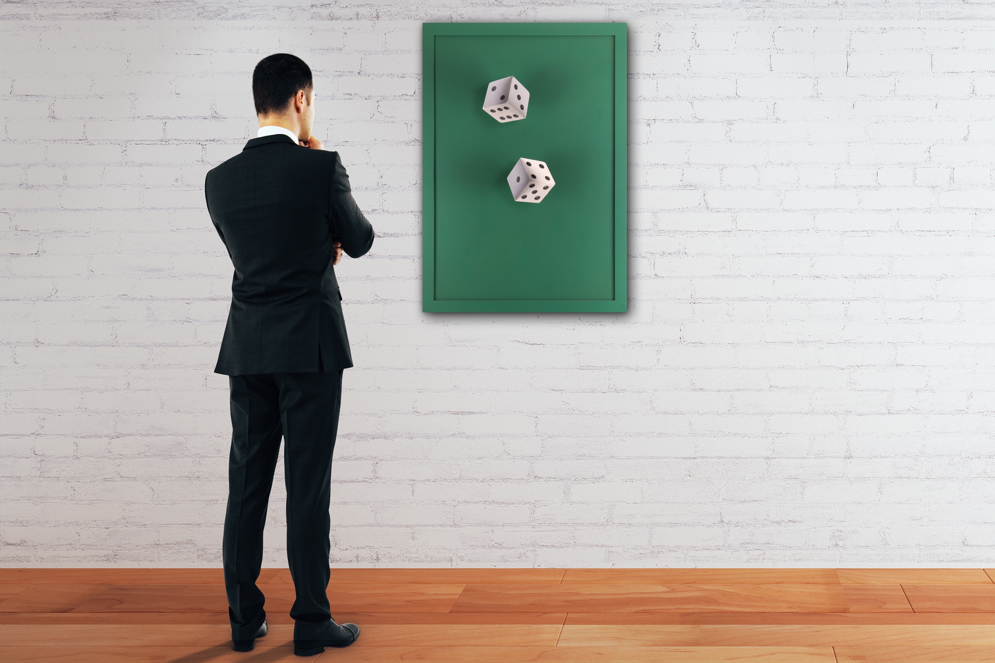 Artwork by Patrick Hughes, Square Cubes, Made of Oil On Board Construction