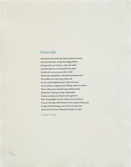 Seamus Heaney | Postscript | MutualArt