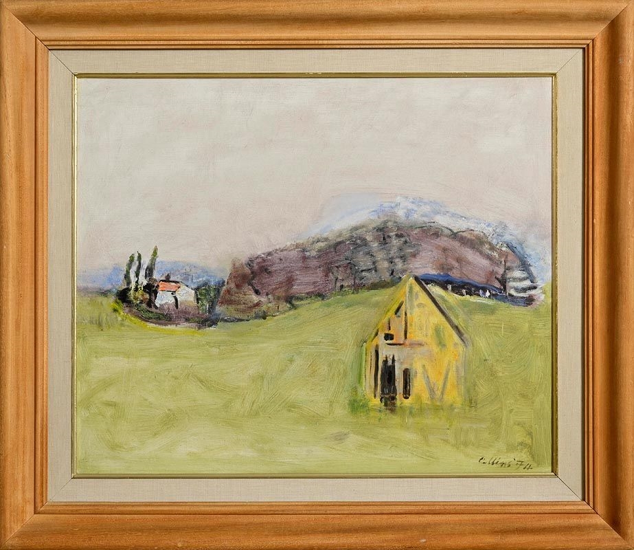 Patrick Collins | Normandie Landscape with Deserted Barn (1974) | MutualArt