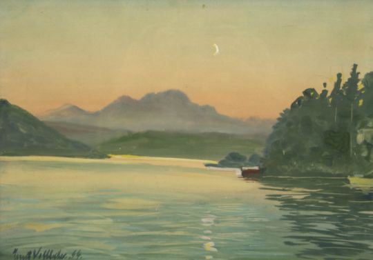Seenlandschaft im Abendrot - Ernst Vollbehr