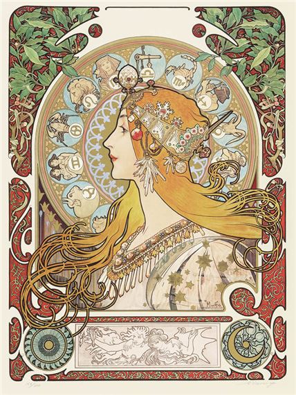 Zodiac, and others (a set of 4 reproduction prints)