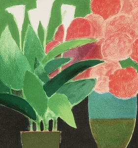 Artwork by Bernard Cathelin, Hortensias et Arums from NATURES MORTES, Made of Lithograph