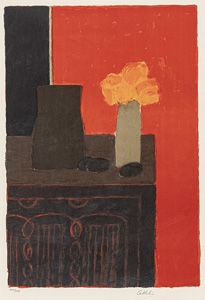 Artwork by Bernard Cathelin, Hortensias et Arums from NATURES MORTES, Made of Lithograph