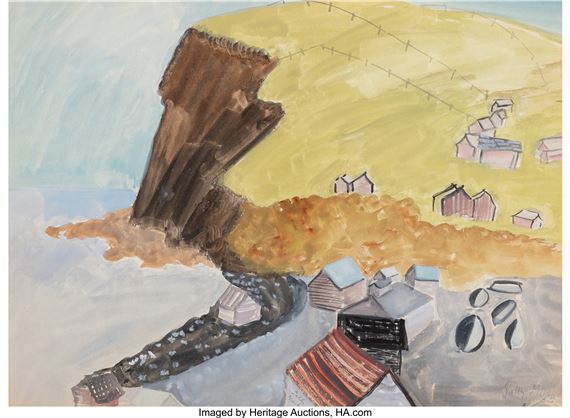 Logging Farm Along Coast and Green Cliff Along the Coast (double-sided) - Sally Avery
