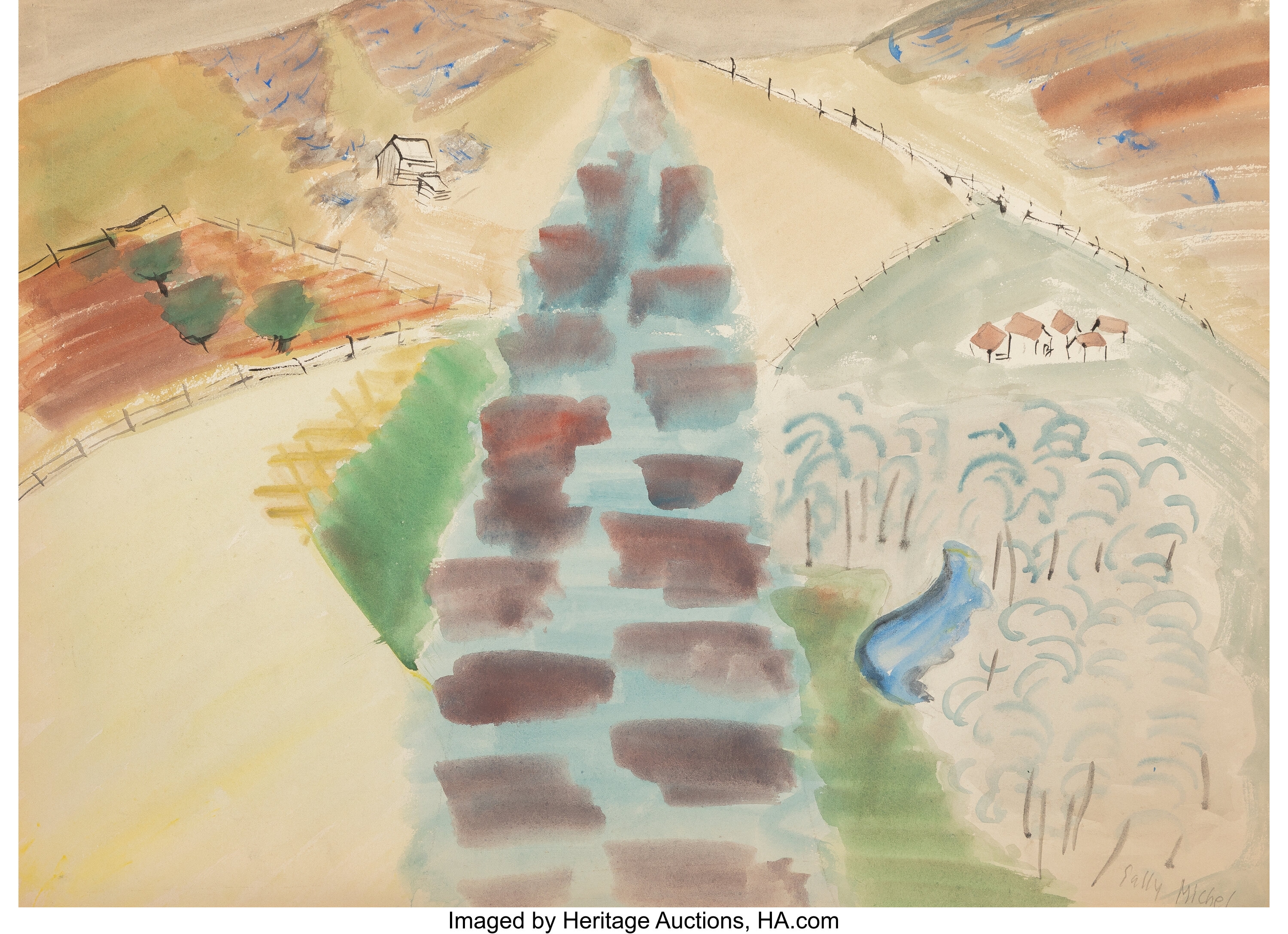 Artwork by Sally Avery, Tall Fir, Gaspé, Made of Watercolor on paper