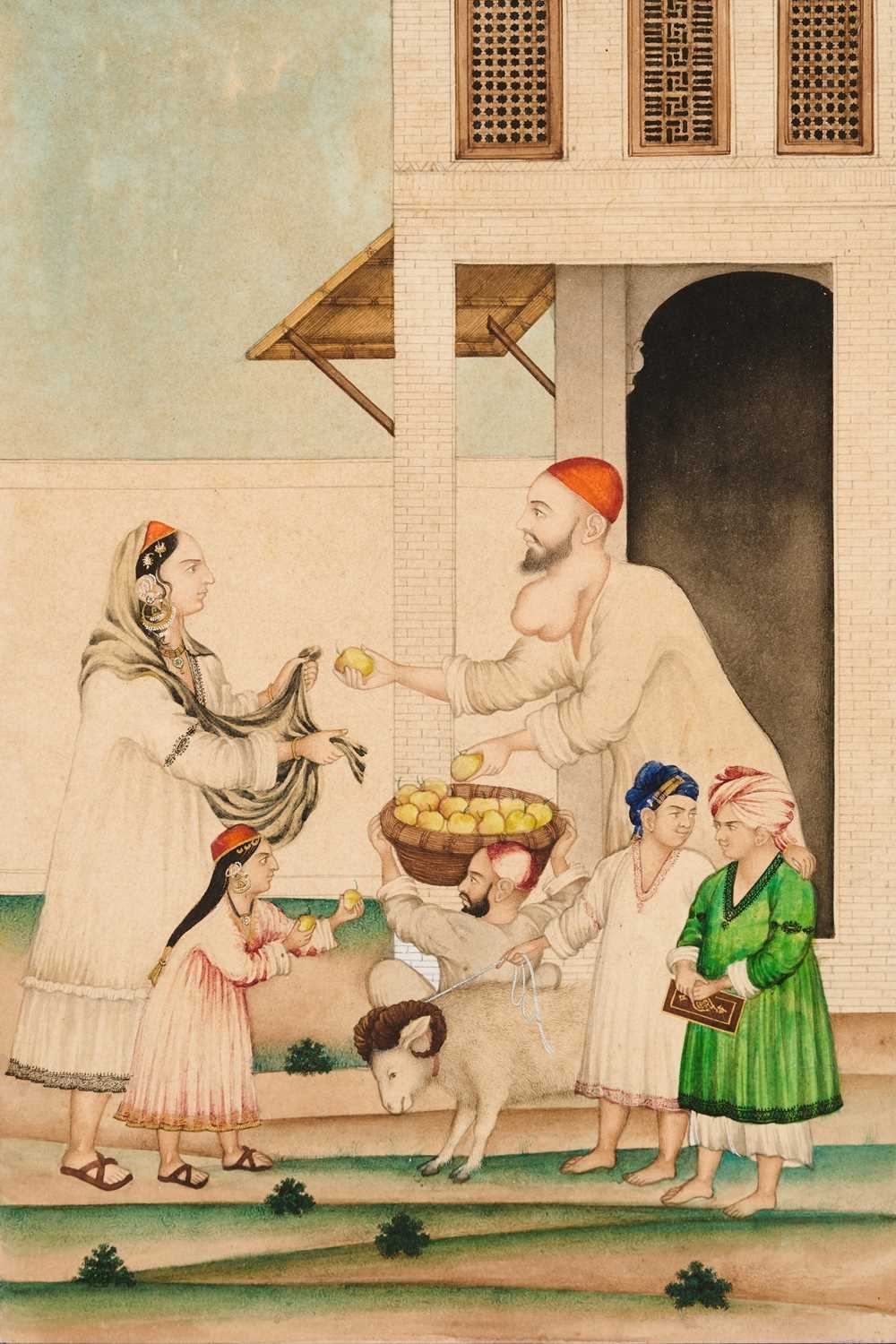 Artwork by Bishan Singh, A Depiction of a Market Scene, Amritsar or Lahore, circa 1860-70, Made of Watercolour, Ink And Highlights Of Gilt