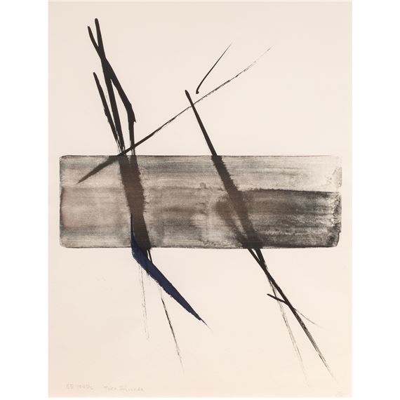 A black and white drawing of a piece of art on a white background.