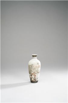 Chinese Eggshell Porcelain 'Landscape' Vase - Yu Wenxiang
