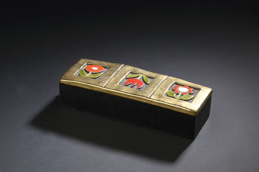 Mithé Espelt | Work from the 1960s Box in blackened wood, lid in gold ...