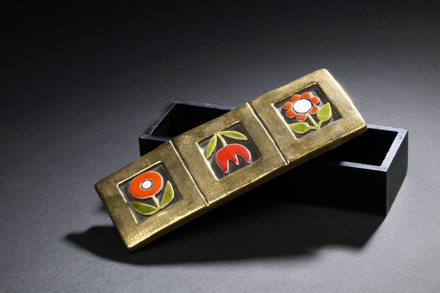 Mithé Espelt | Work from the 1960s Box in blackened wood, lid in gold ...
