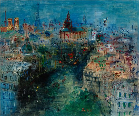 Vue de Paris by Jean Dufy, 1960