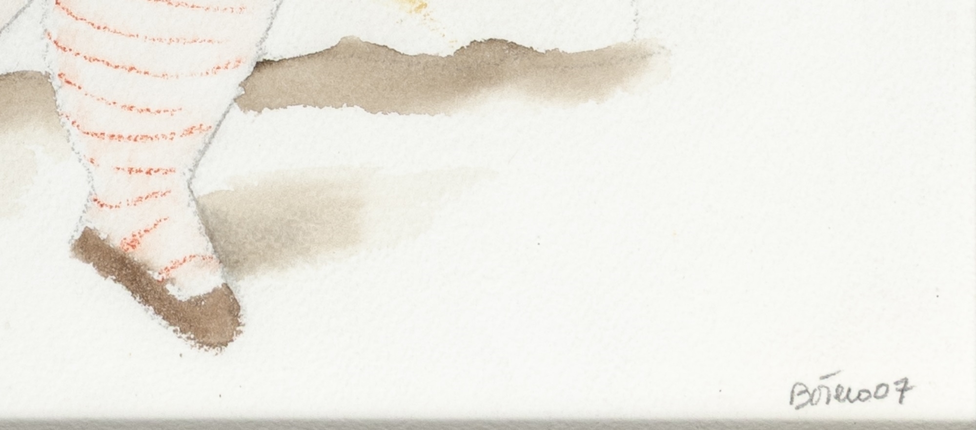 Artwork by Fernando Botero, Cavallerizza, Made of Watercolor And Graphite On Paper