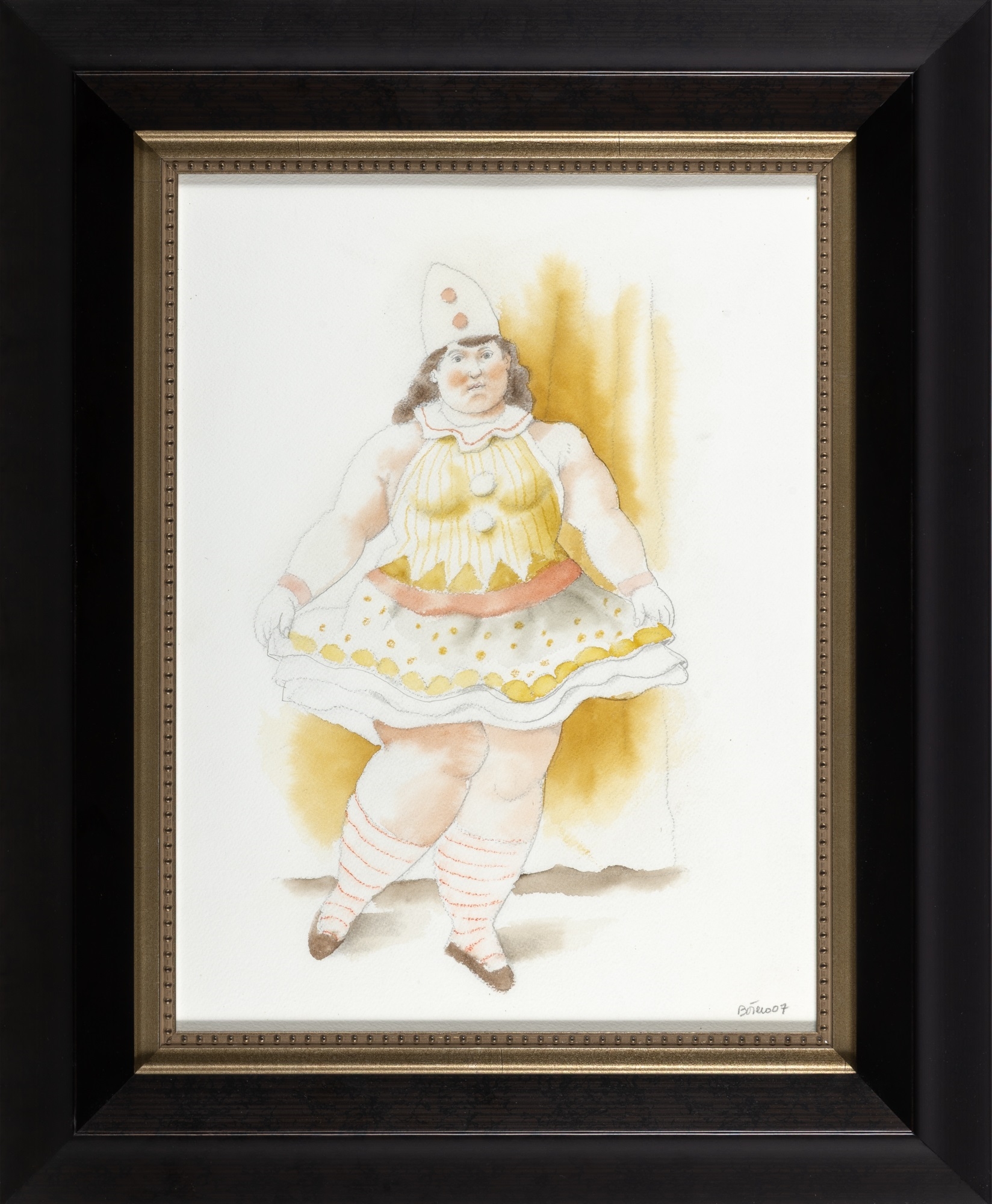 Artwork by Fernando Botero, Cavallerizza, Made of Watercolor And Graphite On Paper