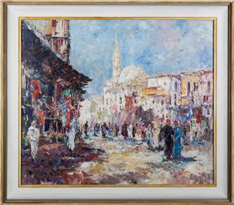 Belebte Straßenszene in Fez/Marokko