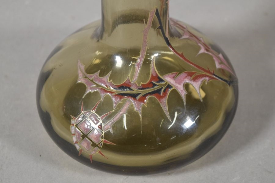 Emile Gallé | Glass tube vase with flattened ball base | MutualArt