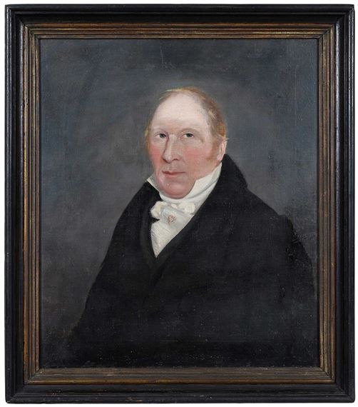 Folk Art Portrait of Red Haired Gentleman - American School, 19th Century