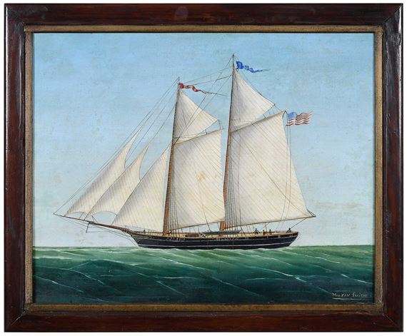 American Folk Art Ship Painting