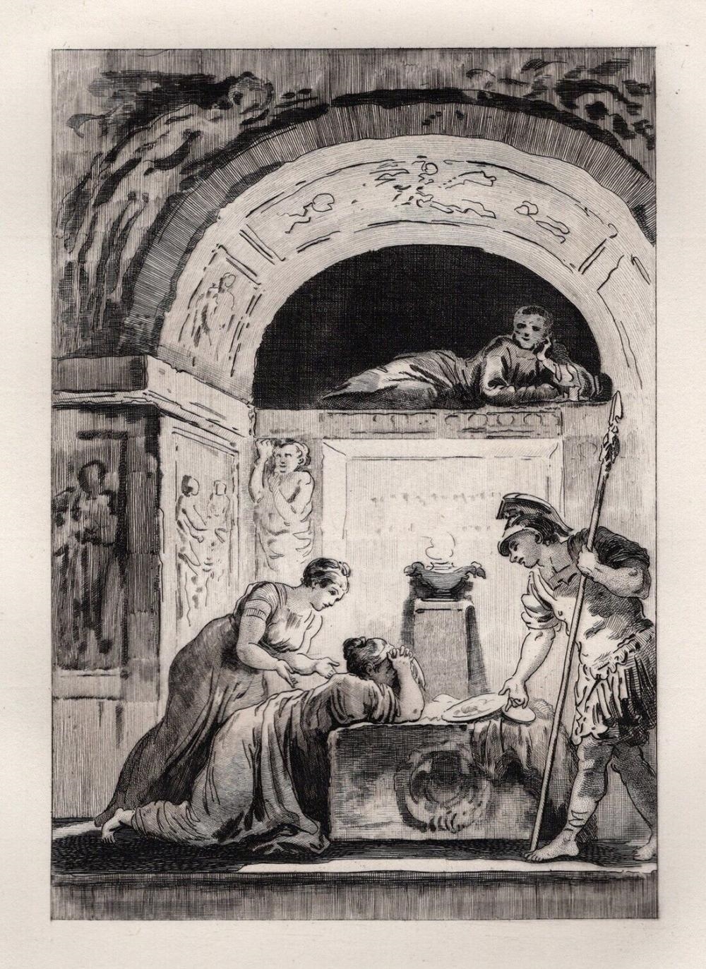 Artwork by Jean-Honoré Fragonard, The Matron of Ephesus, Made of Etching On Laid Paper