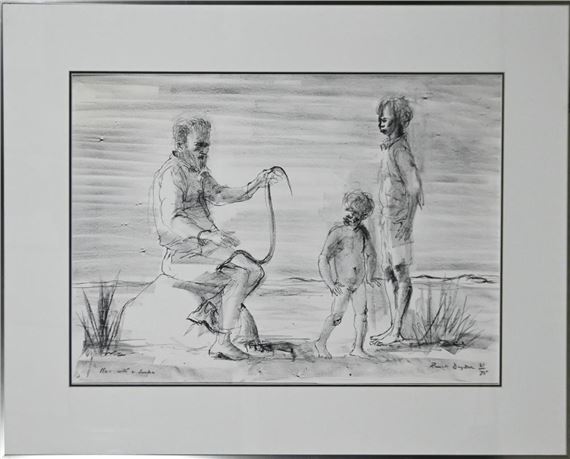 MAN WITH A SNAKE - Russell Drysdale