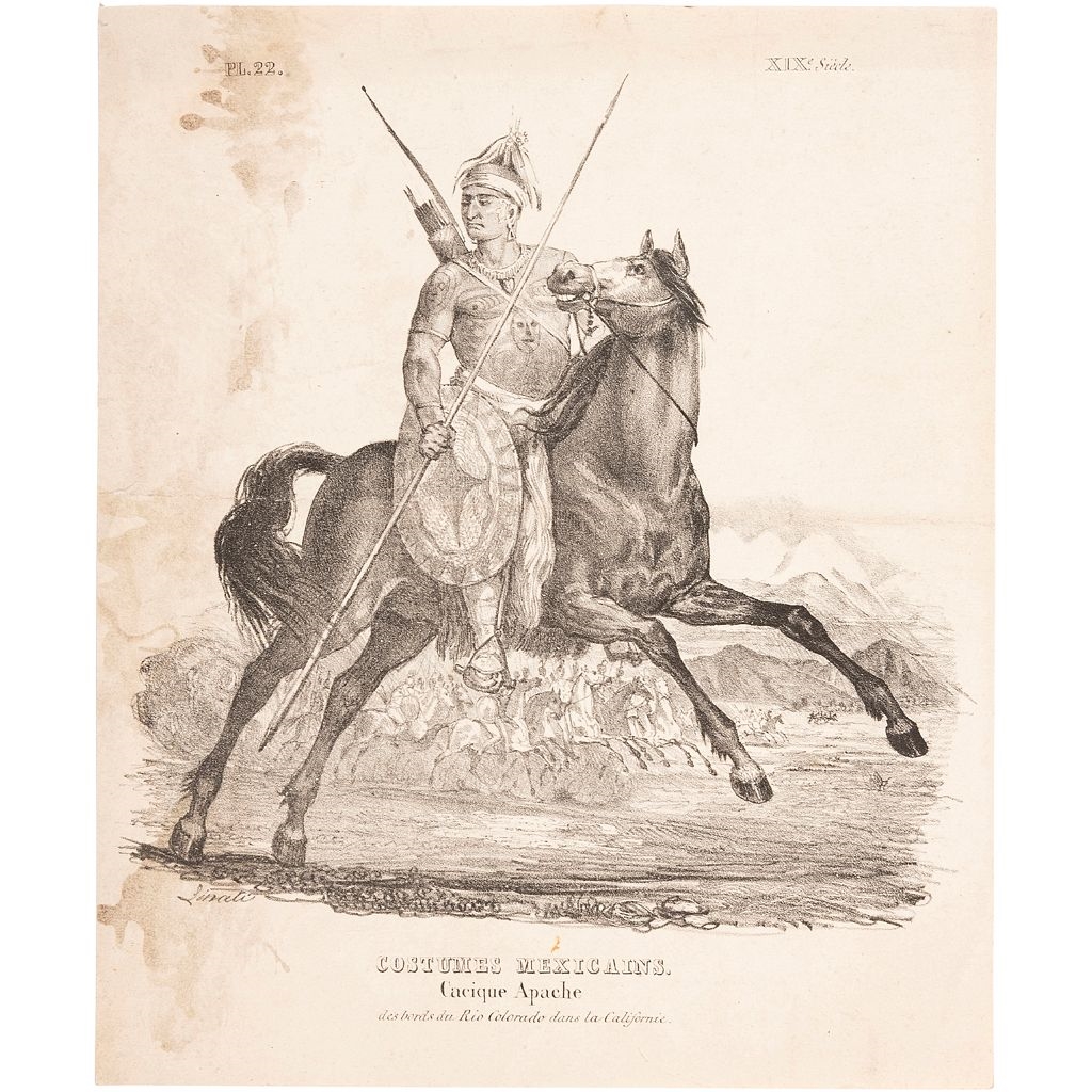 Claudio Linati | CACIQUE APACHE DES BORDS DU RIO COLORADO. BRUSELAS ...