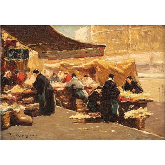 ESCENA DE MERCADO - French School, 20th Century