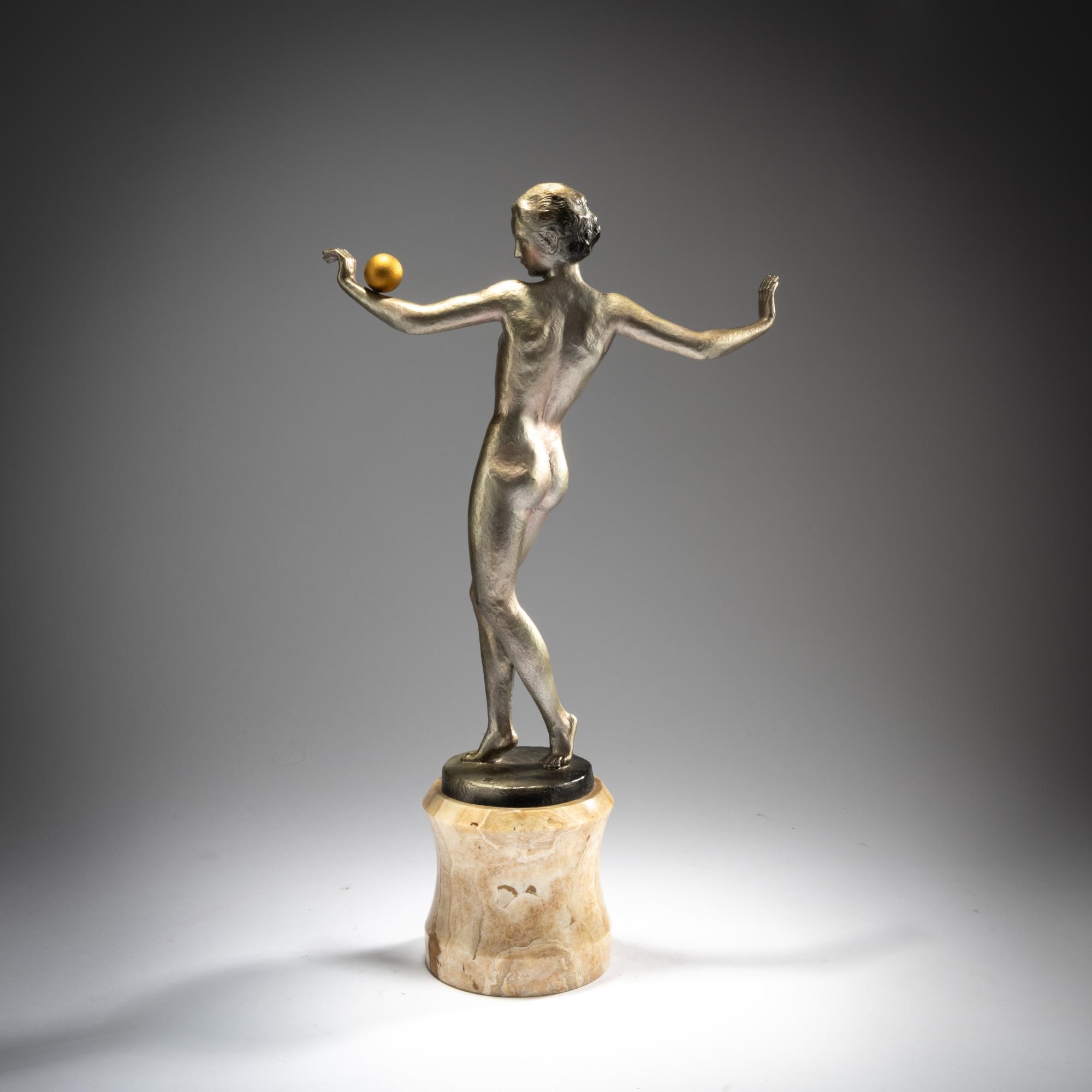 Artwork by Josef Lorenzl, Dancer with ball, Made of Cold-Painted Bronze