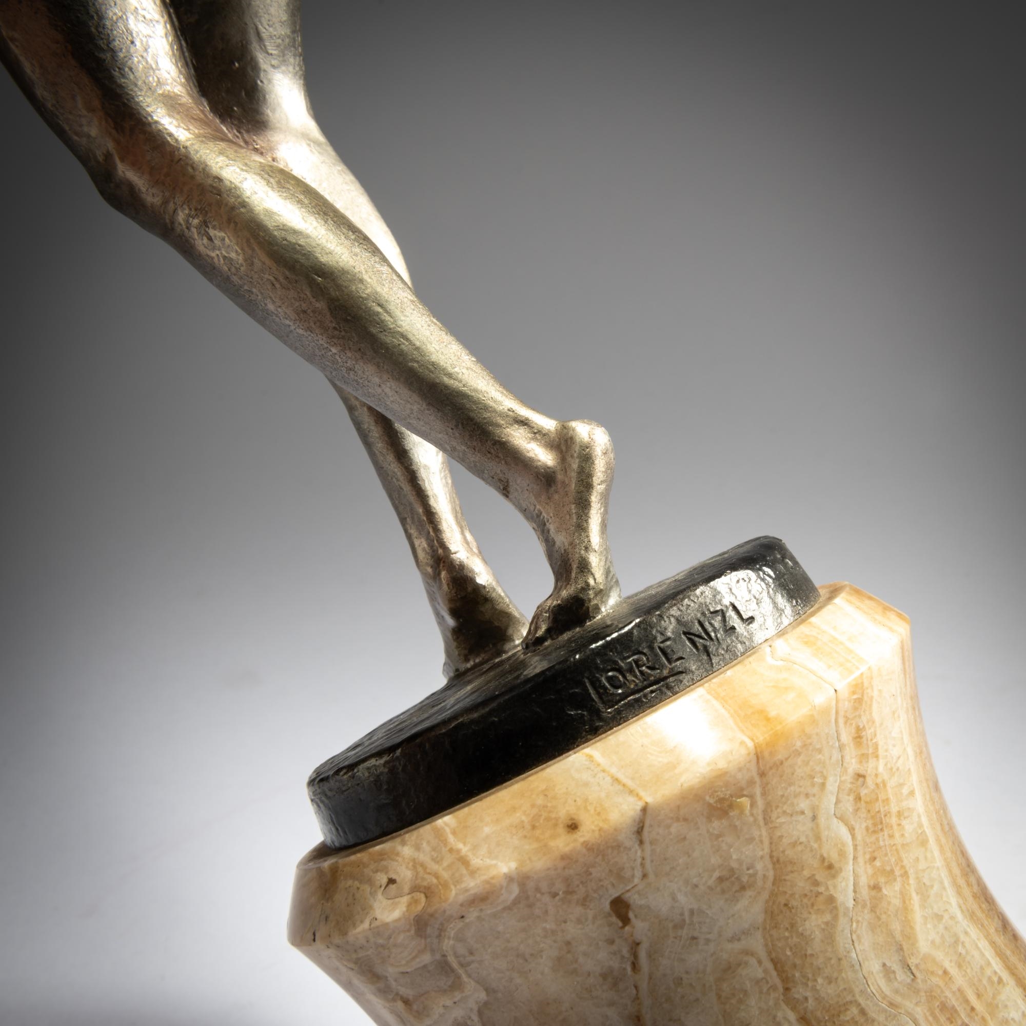 Artwork by Josef Lorenzl, Dancer with ball, Made of Cold-Painted Bronze