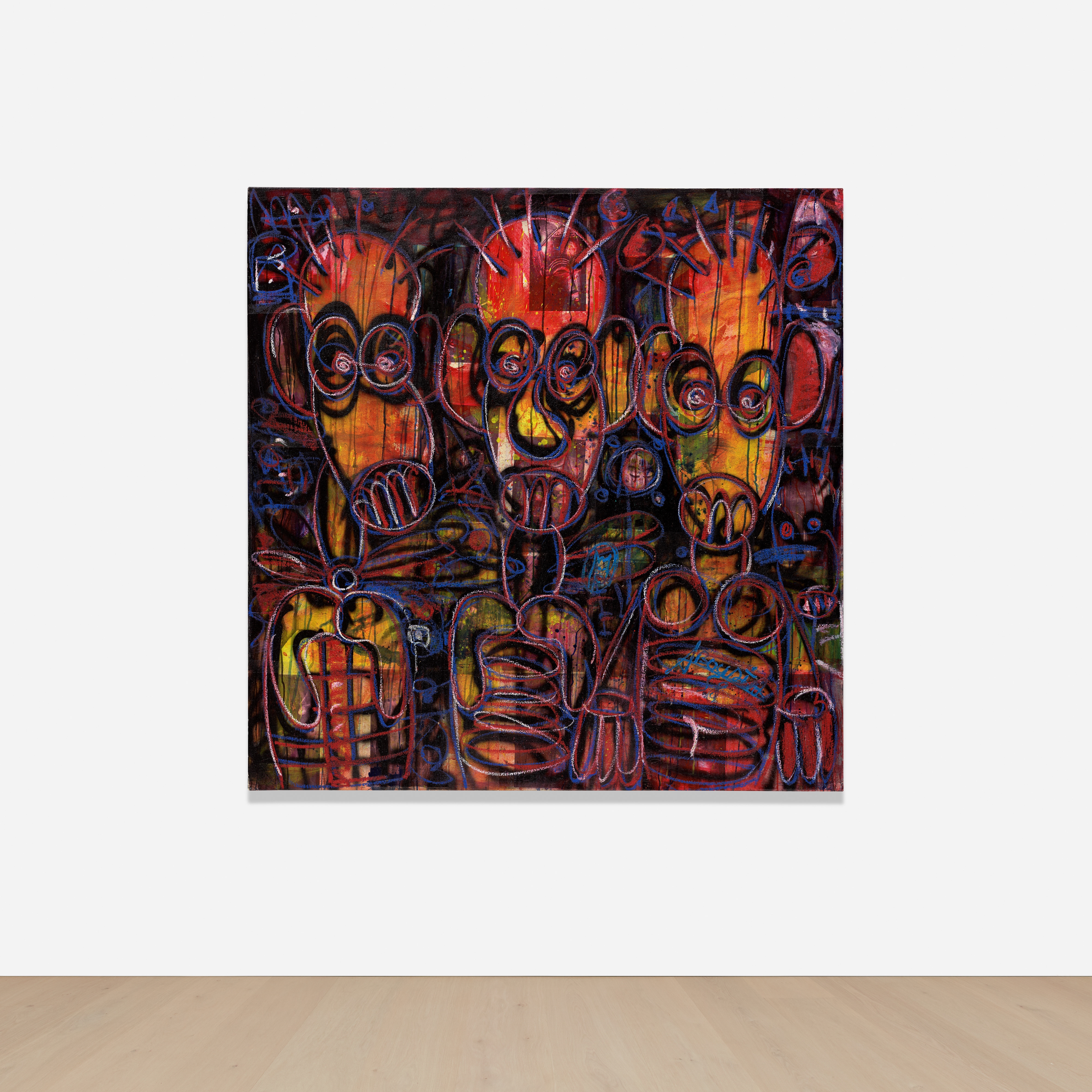 Artwork by Aboudia, Untitled, Made of printed paper collage on canvas