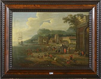 Scène de port maritime italien