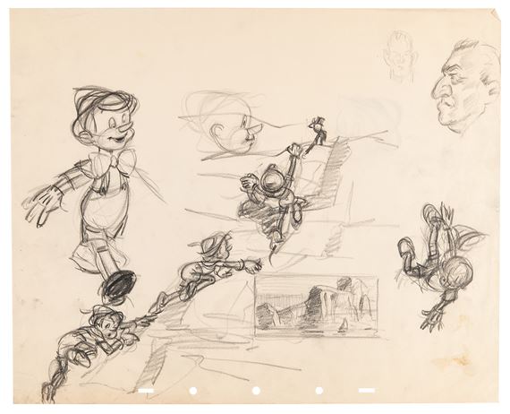 Walt Disney Studios | Pinocchio and Geppetto rough character study ...