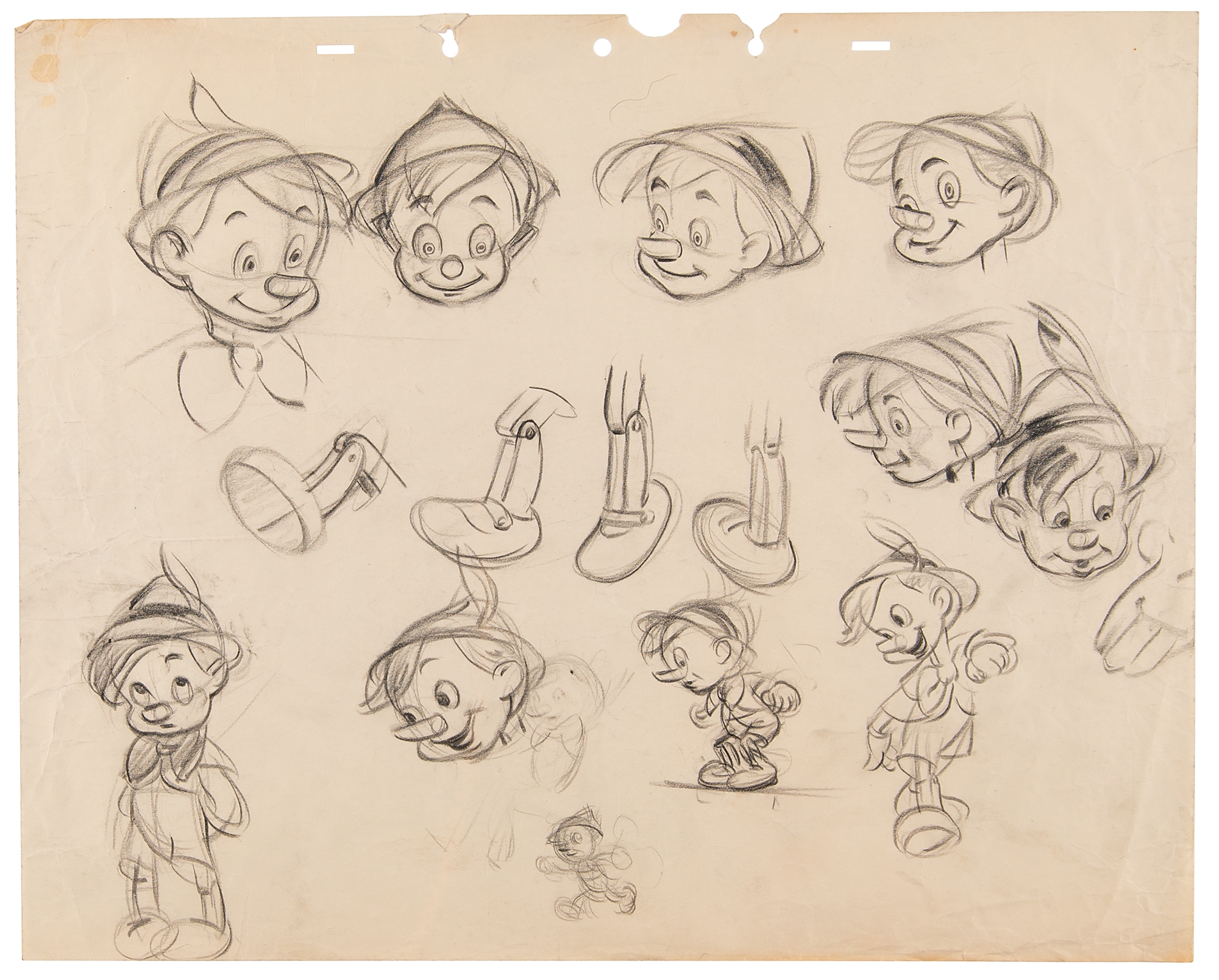 Walt Disney Studios | Pinocchio character model drawing from Pinocchio ...