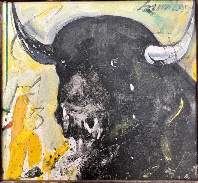Artwork by Sunil Das, Composition with bull's head, Made of Oil On Canvas