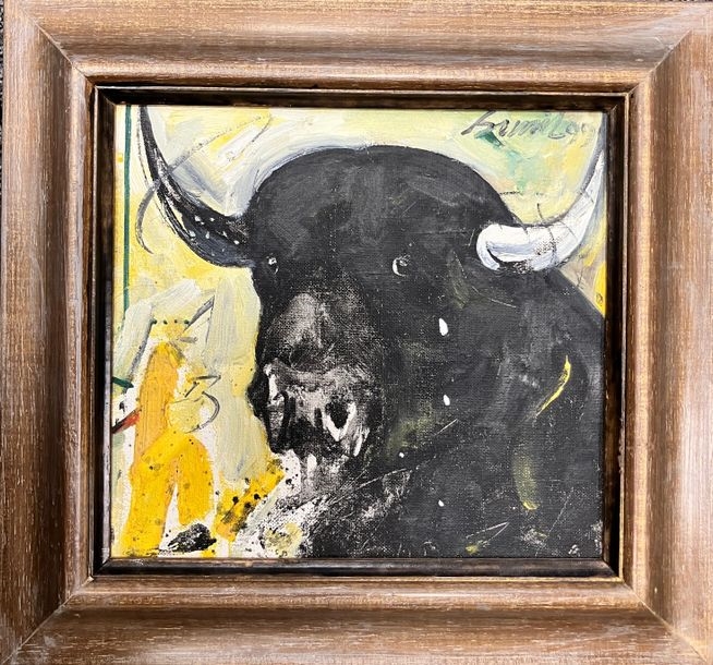 Artwork by Sunil Das, Composition with bull's head, Made of Oil On Canvas