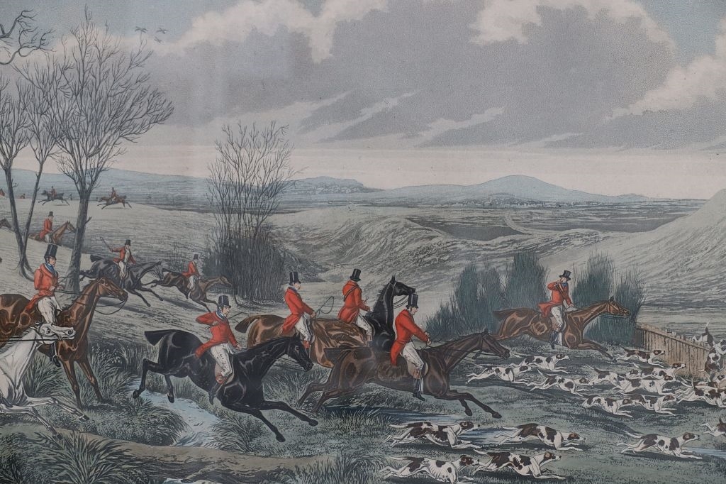 Artwork by Walter Parry Hodges, The Chase of the Roebuck, Made of Hand Colored Engraving