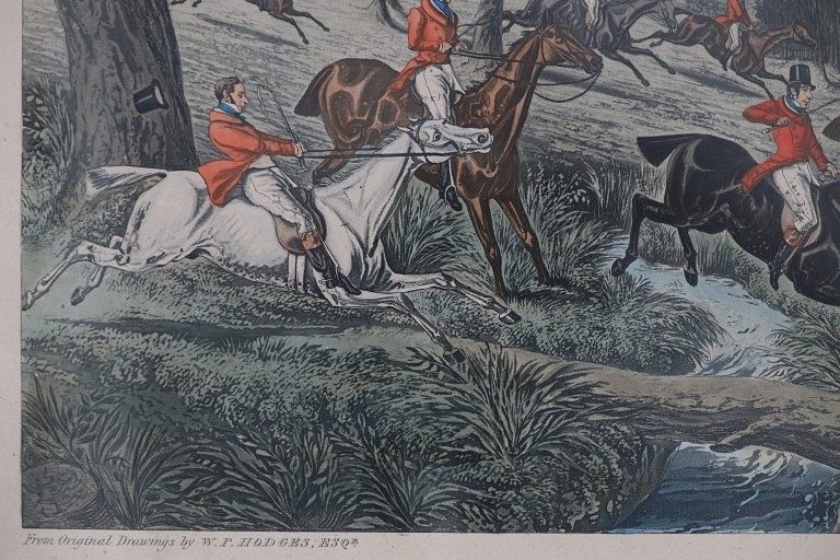 Artwork by Walter Parry Hodges, The Chase of the Roebuck, Made of Hand Colored Engraving