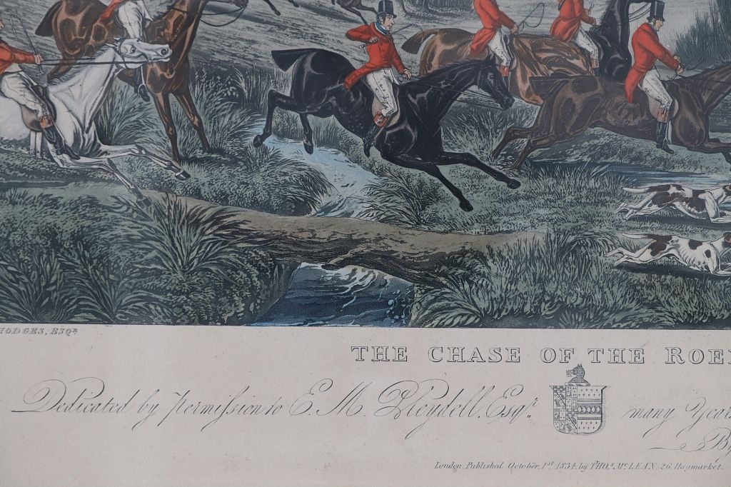 Artwork by Walter Parry Hodges, The Chase of the Roebuck, Made of Hand Colored Engraving