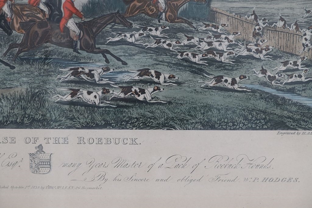Artwork by Walter Parry Hodges, The Chase of the Roebuck, Made of Hand Colored Engraving