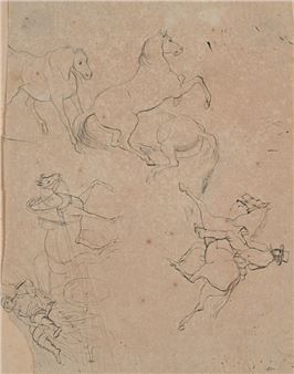 Studi di cavalli e figure