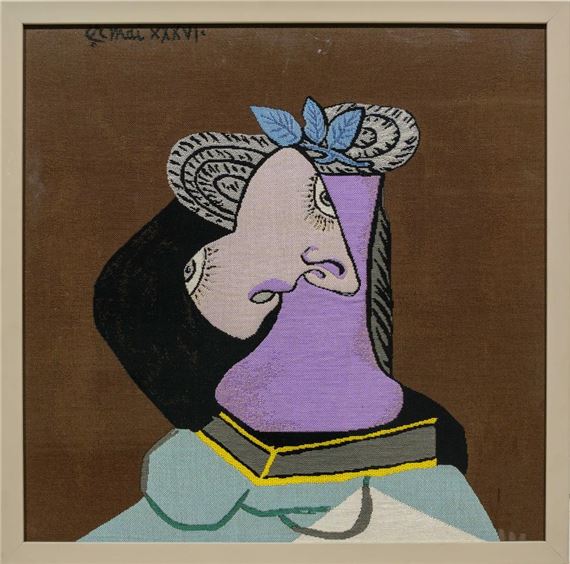 The Straw Hat with Blue Foliage - Pablo Picasso