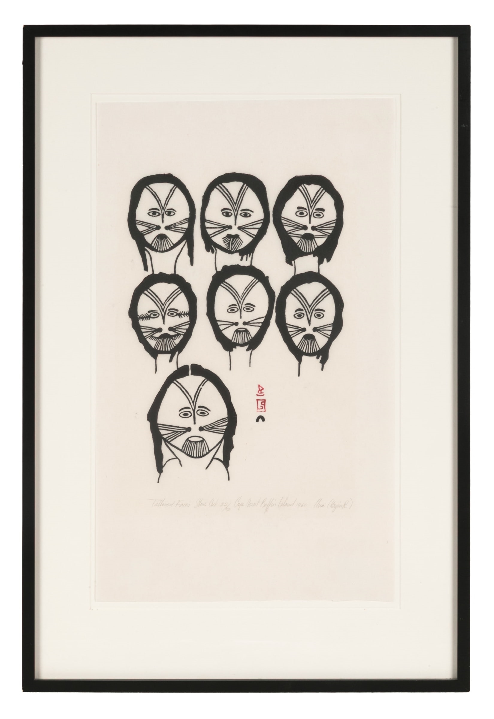 Jessie Oonark | Tattooed Faces (1960) | MutualArt
