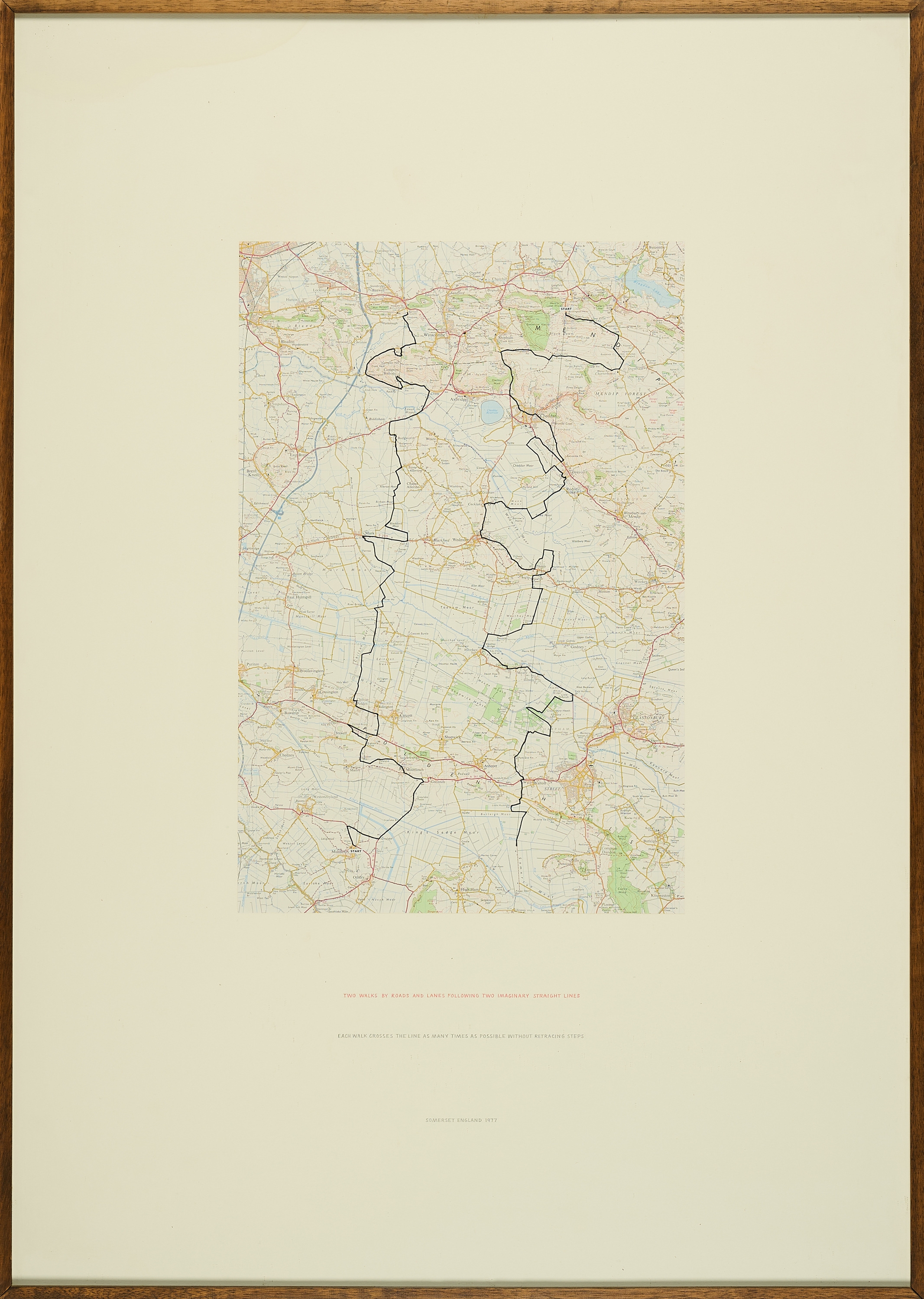 Richard Long | Two walks by roads and lanes following imaginary ...