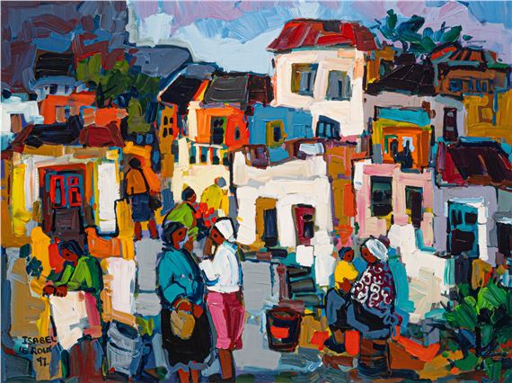 Isabel le Roux | TOWN SCENE WITH FIGURES (1997) | MutualArt