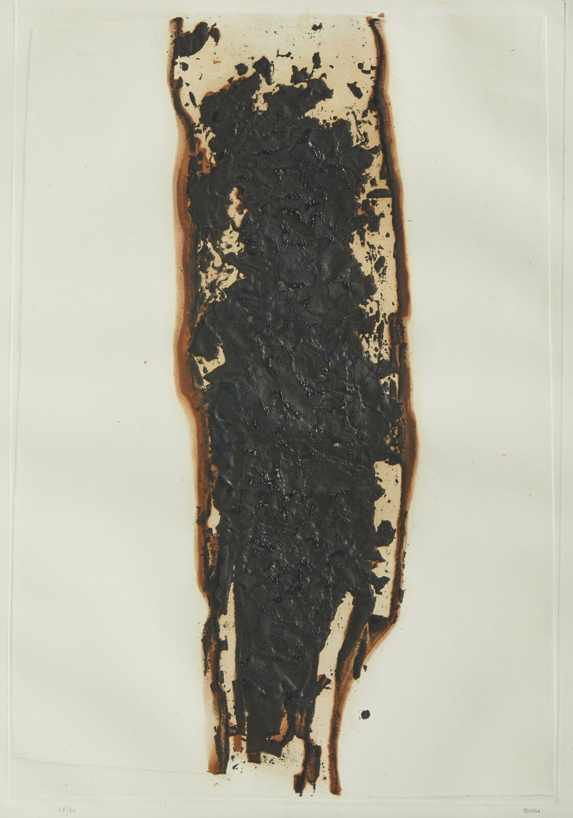 Artwork by Alberto Burri, COMBUSTIONE, Made of Etching And Aquatint