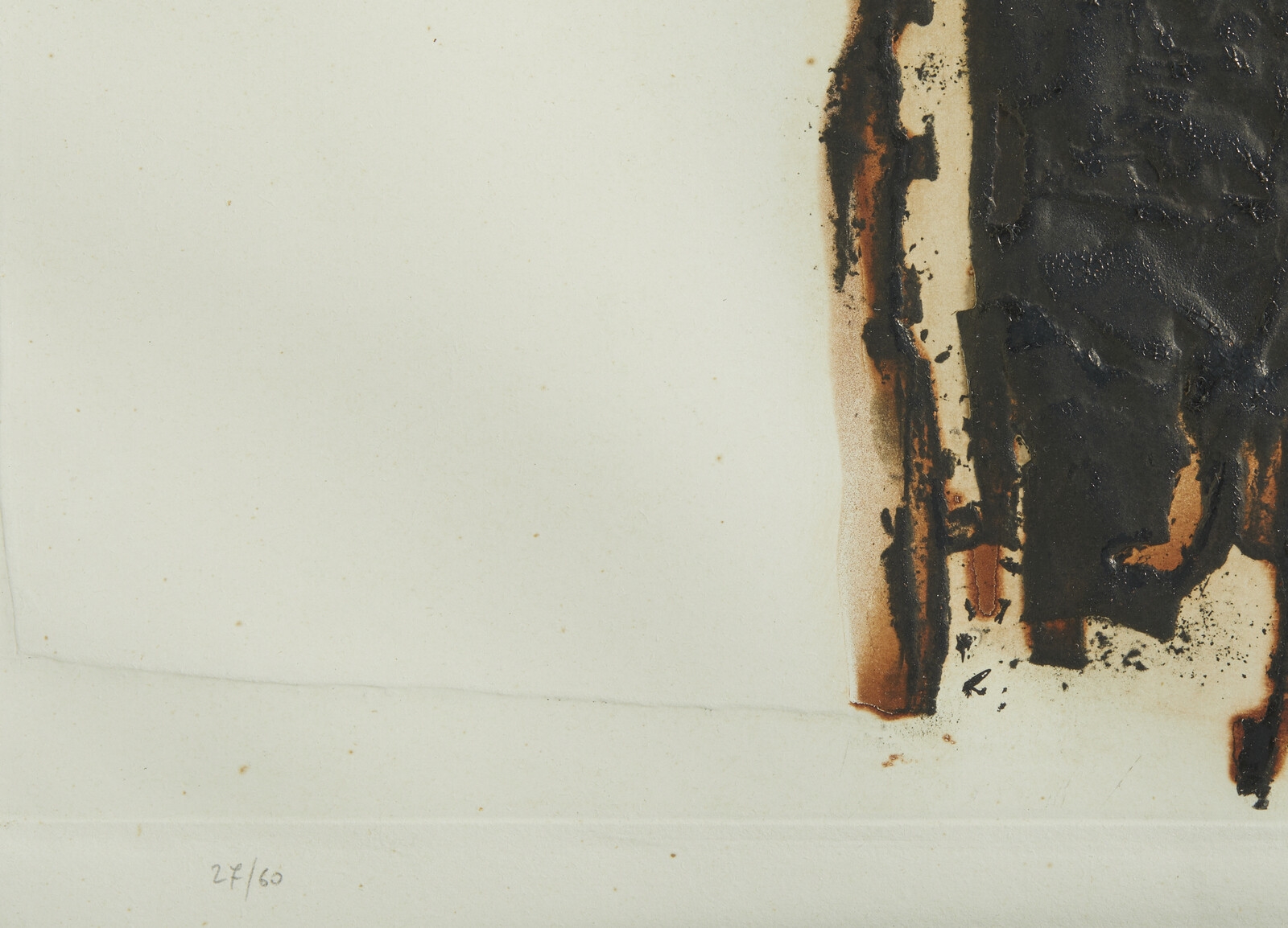 Artwork by Alberto Burri, COMBUSTIONE, Made of Etching And Aquatint