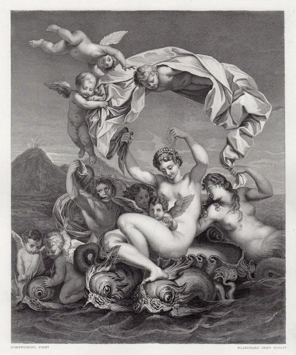 Artwork by Domenichino, Triumph of Galatea, Made of Steel Engraving On Wove Paper