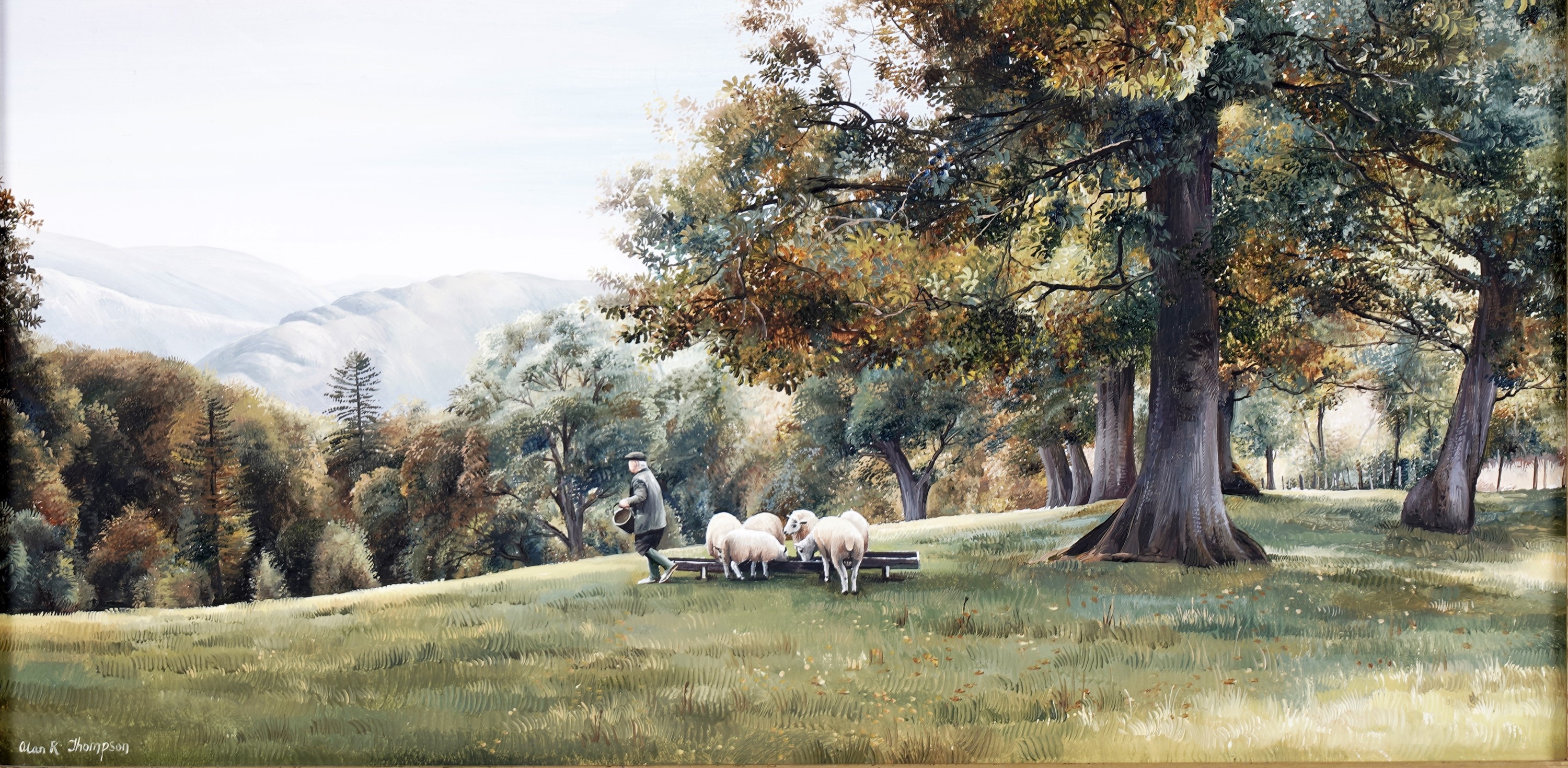 Alan R. Thompson | Feeding the sheep | MutualArt